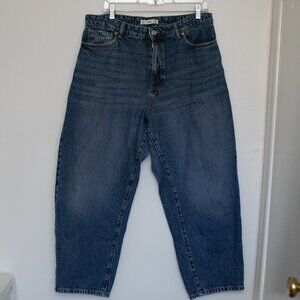 MANGO High waisted barrel jeans